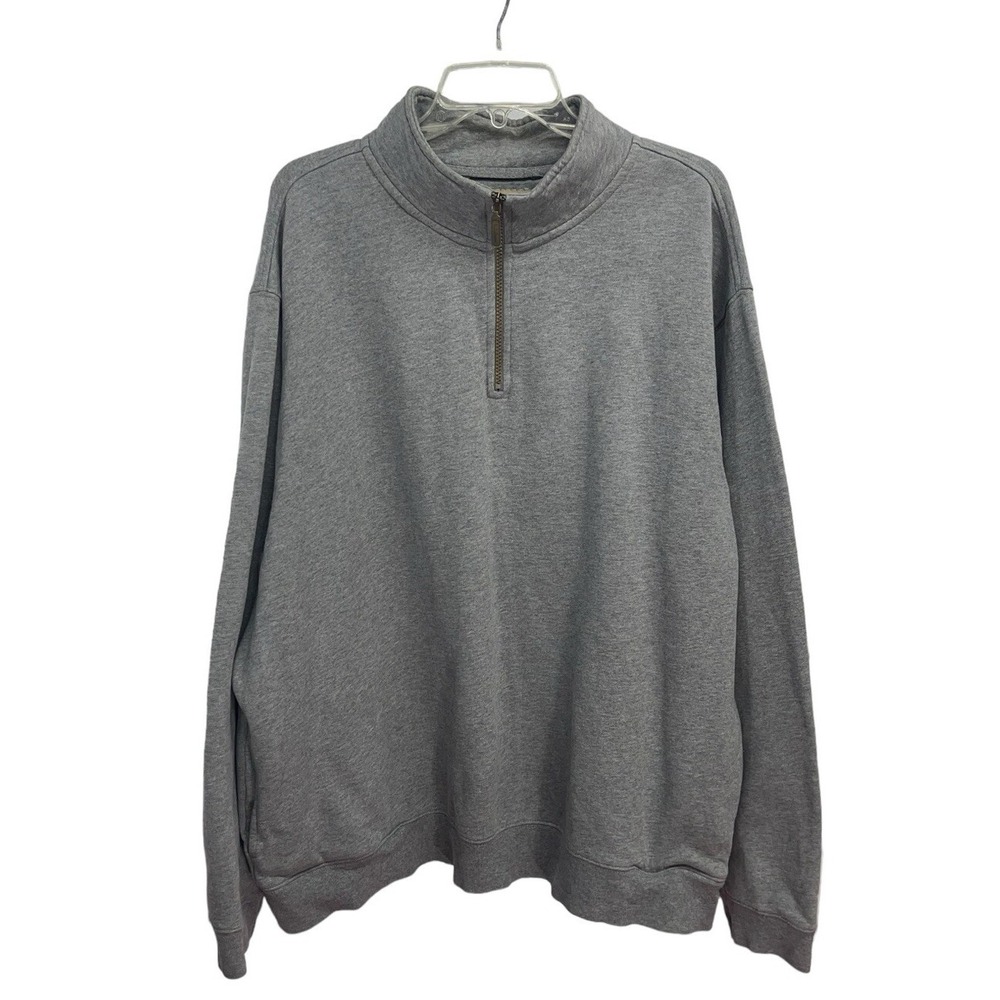 L.L. Bean Men's 1/4 Zip Sweatshirt Light Heather Gray Pullover Size XXL